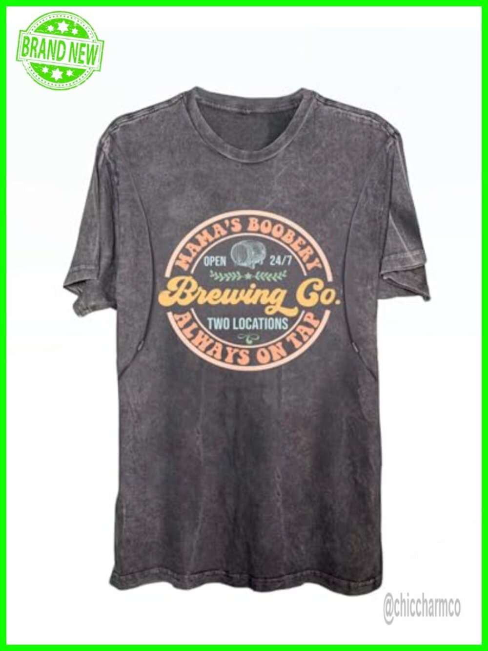 Zip Nursing Tops for Women Maternity Tees Distressed Acid Washed Breastfeeding